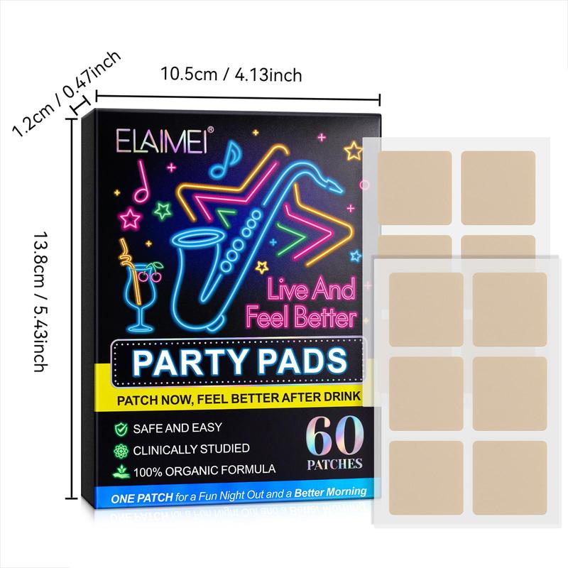 Party Stickers, 60pcs box Professional Party Patch for Live and Feel Better After Drinking, Portable Body Care Patches for Men & Women