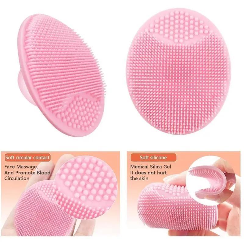 Facial Cleansing Tool Set, 1 Soft Silicone Face Scrubber & 1 Face Wash Brush & 1 Hair Band & 2 Wristbands, Skincare Tools for Women