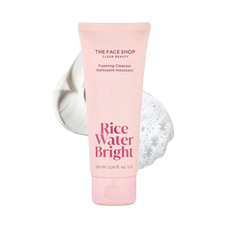 The Face Shop  Water Bright Foaming Facial Cleanser with Ceramide, Gentle Face Wash for  & , Vegan Face Cleanser,  Remover