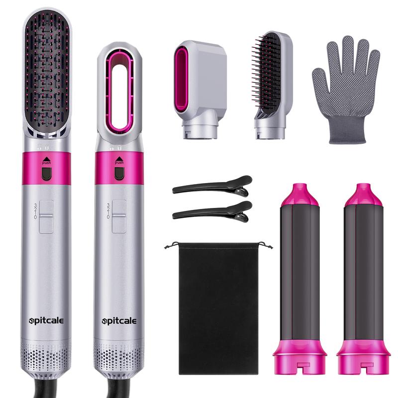 5 in 1 Curling Iron Hair Dryer Hot Air Brush Styling Tool Intelligent Heat Control Powerful Smoothing & Conditioning-Curling Iron Set Hair Dryer System,Hair Dryer Brush,Smoothing Brush,Curling Brush-Curling Iron Styler,Detachable straightening brush