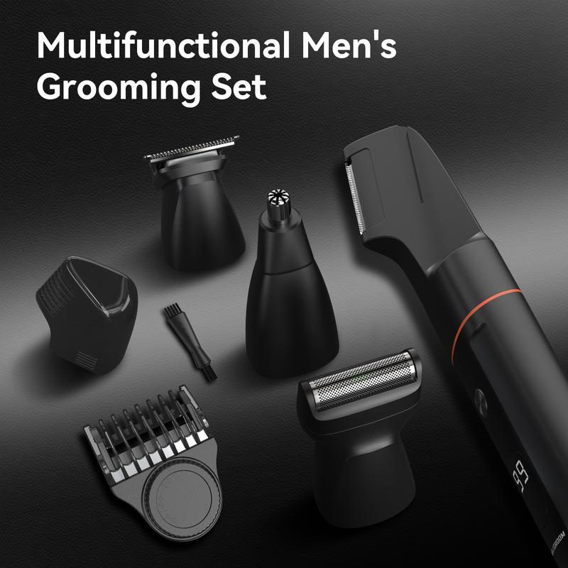 MAXGROOM 4 in 1 Body Hair Trimmer for Men, Men's Groin & Pubic Hair Trimmer, Waterproof Manscape Trimmer Kit with Adjustable Limit Comb & V-Shaped Trimming Head for Comfy Whole Body Grooming,Gift For Halloween & Christmas & Fall, Fall Gift