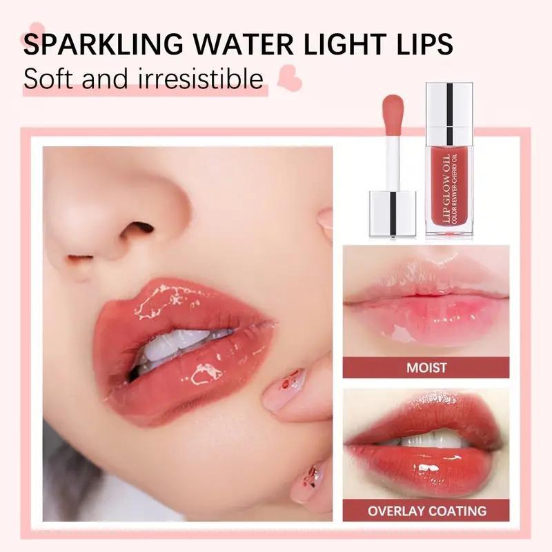 Rich and Hydrating Shine Oil with Large Brush and Shiny Shine Primer - Non-sticky Clear Lip Treatment Oil, Christmas Gift moisturizing lip lip shades