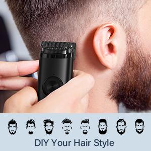 Sejoy Adjustable Beard Trimmer for Men, Cordless Electric BodyTrimmer with Precision Dial, USB Rechargeable Shaver Grooming for Men Gifts