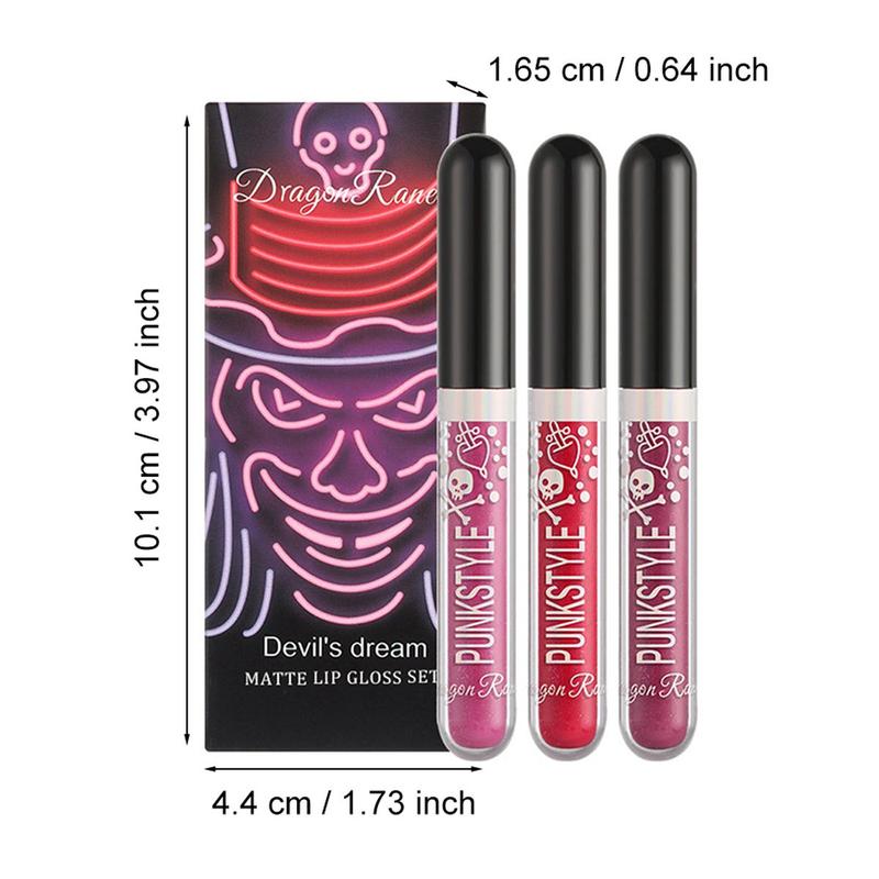 3pcs Set Long-lasting Lip Gloss, Glitter Lip Glaze Stick, Glossy Lip Glaze Stick, Plumping Lip Oil Lip Stick for All Occasions Makeup, Girls and Women, Elegant Lipstick, Hydrating Lip Cosmetic, Christmas Gift