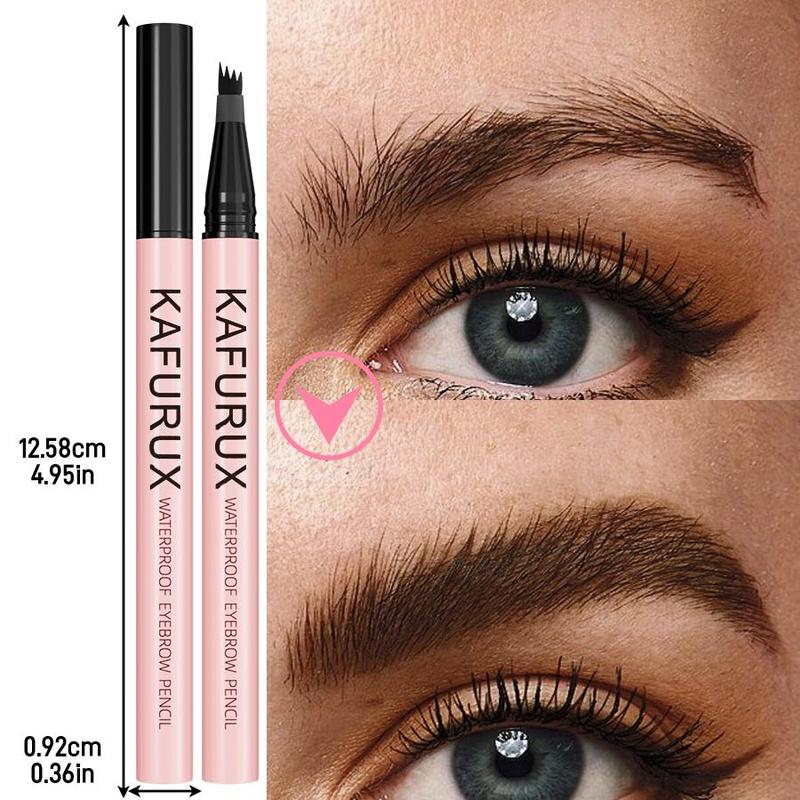 Waterproof Eyebrow Liquid Pen, 1 Count Long-lasting Precise Eyebrow Enhancers, 4-pointed Eye Brow Pen, Makeup Cosmetics for Natural-looking Brows, Christmas Gift