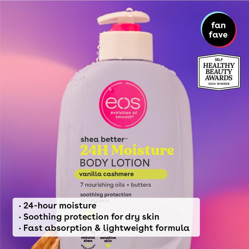 eos Shea Better Body Lotion for Dry Skin, Vanilla Cashmere, 16 fl oz - Hydrating Formula with Shea Butter and Oils