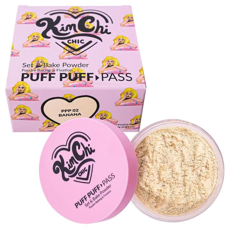 KimChi Chic Puff Puff Pass Set & Bake Powder with Rice Powder & Vitamin-E, Lightweight & Translucent Makeup, Cosmetic Setting Powder - BFCM