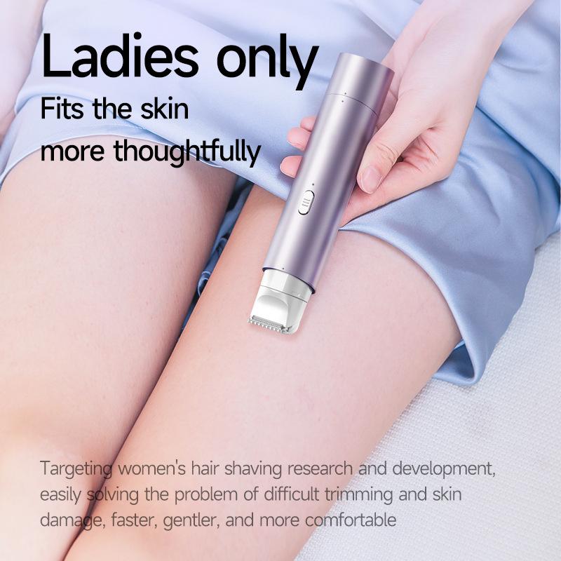 Trimmer for Women, Electric Shaver and Razor Rechargeable 2-in-1 Body and Facial Epilator, Dual Heads for Painless Trimming of Pubic Hair, Face, Underarms and Legs, IPX7 Waterproof. Christmas Gift New Year Gift