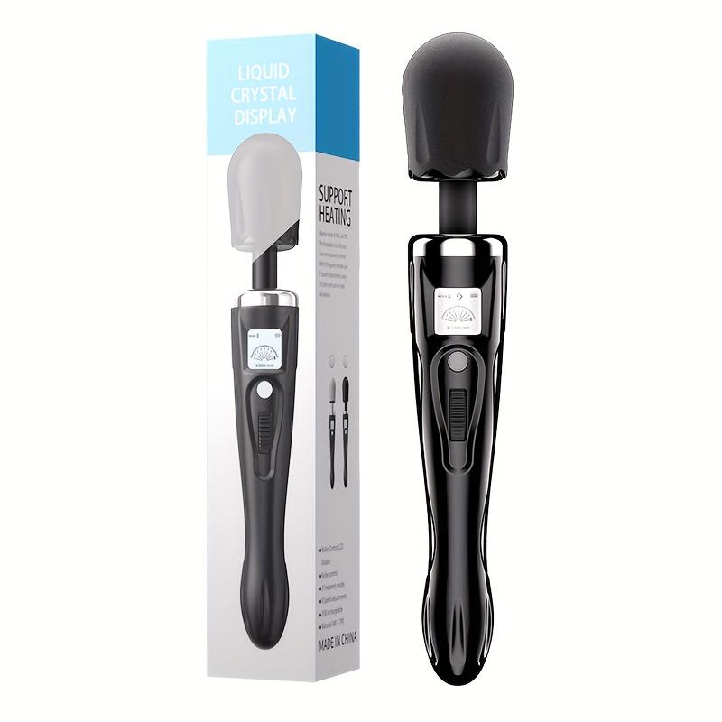 Professional Handheld Massager with USB Charging - 1200mAh Rechargeable Lithium Battery, High Frequency Vibration, 8 Speeds & Modes, LCD Display, Whole Body Massage Equipment with Soft Silicone Head - Portable Muscle Relaxation Stick for Back, Neck, Body