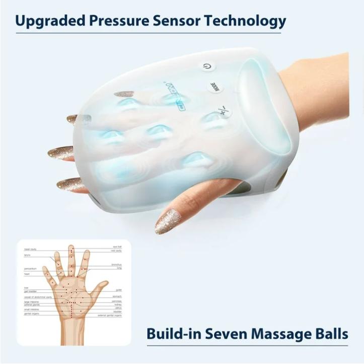 CINCOM Cordless Hand Massager with Heat & 7 Massage Balls, Gift for Hand Massage for Pain Relief and Finger Numbness Relief wm67