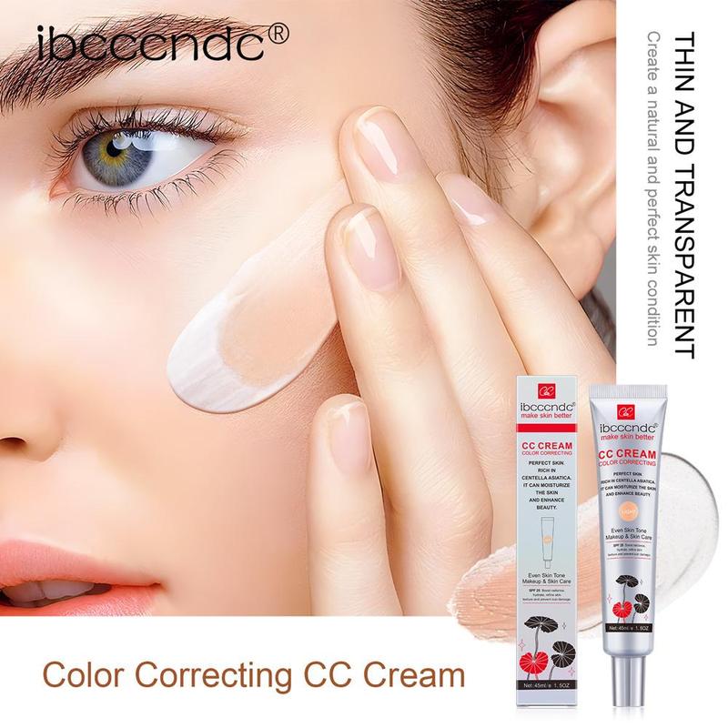 2 in 1 Color Adapting CC Cream, Moisturizing Color Correcting Cream with Makeup Tool, Makeup Product for Women & Girls