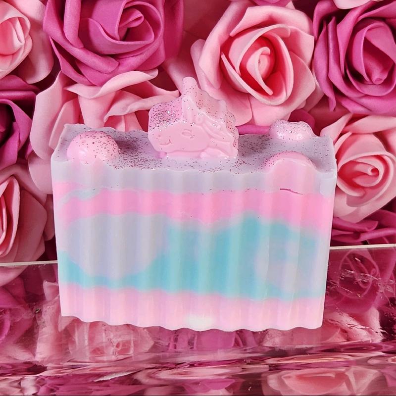 Cotton Candy Twist Handmade All Natural Goat Milk & Shea Butter Soap Makeup Brush Cleaner. Cute Handcrafted Soap. Yoni Soap Bar feminine