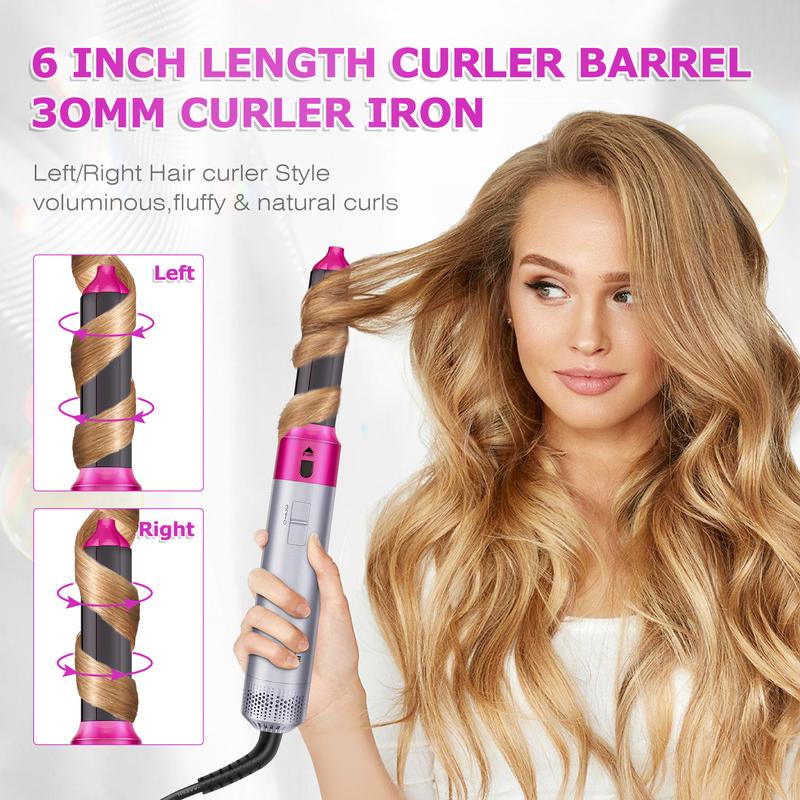 5 in 1 Curling Iron Hair Dryer Hot Air Brush Styling Tool Intelligent Heat Control Powerful Smoothing & Conditioning-Curling Iron Set Hair Dryer System,Hair Dryer Brush,Smoothing Brush,Curling Brush-Curling Iron Styler,Detachable straightening brush