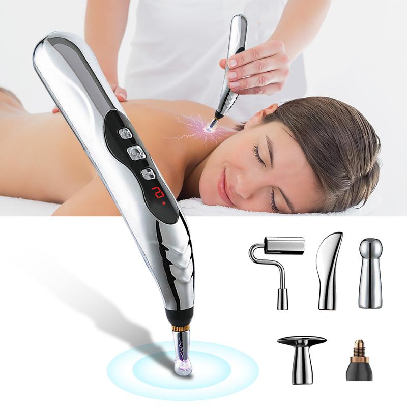 5-in-1Electronic Acupuncture Pen Electric Meridians Therapy Heal Massager Meridian Energy Pen Relief Pain Tools