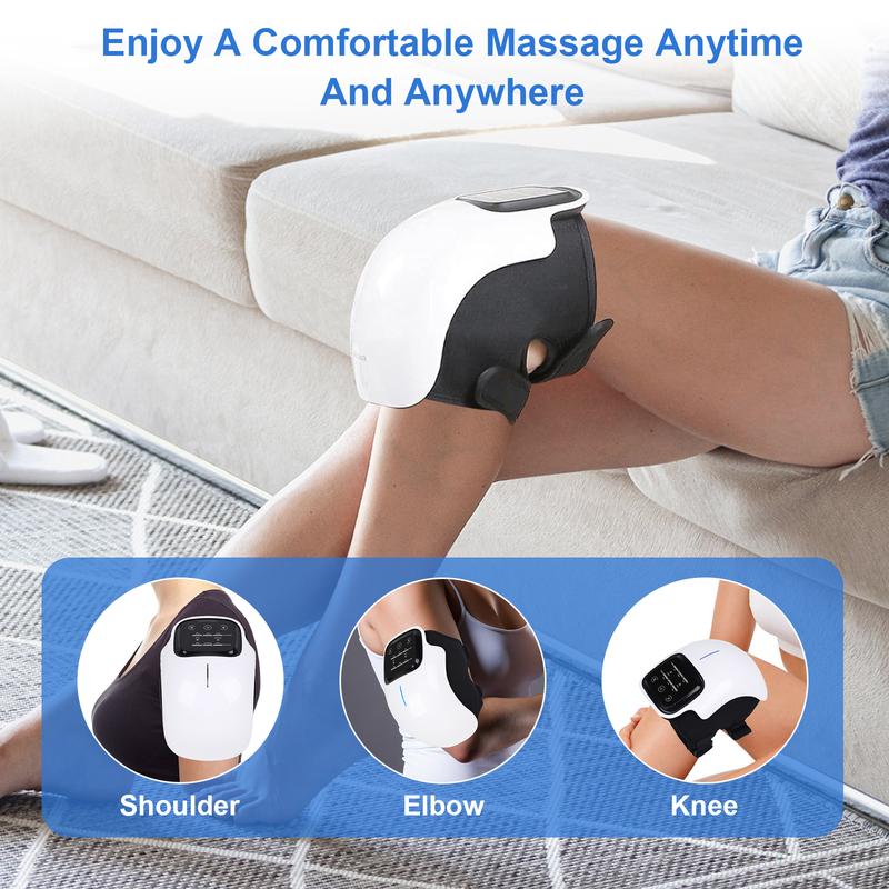 SPOVEN Cordless Knee Massager – Heat & Vibration, Large LED Screen, Adjustable Comfort, Ideal Gift for Husband, Mom, Dad