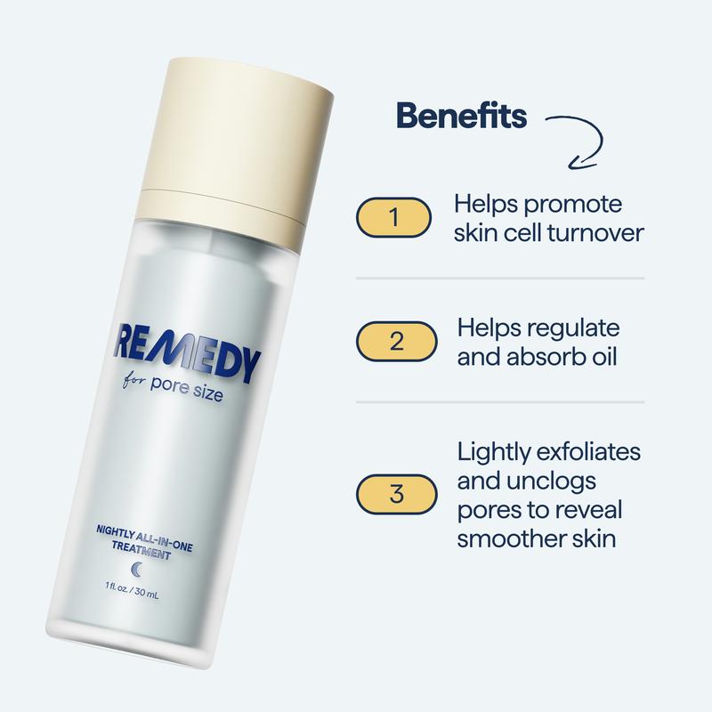 REMEDY for pore size - with Retinol, Salicylic Acid, Niacinamide – For Uneven Texture, Large Pores, Oily Skin, Sebaceous Filaments