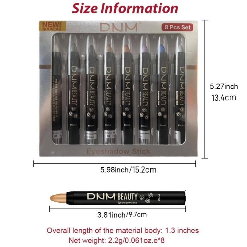 Long Lasting Eyeshadow Stick, 8 Counts set Glitter Liquid Eye Shadow Pen, High Pigmented Eye Shadow Pen, Suitable for All Styles and Occasions