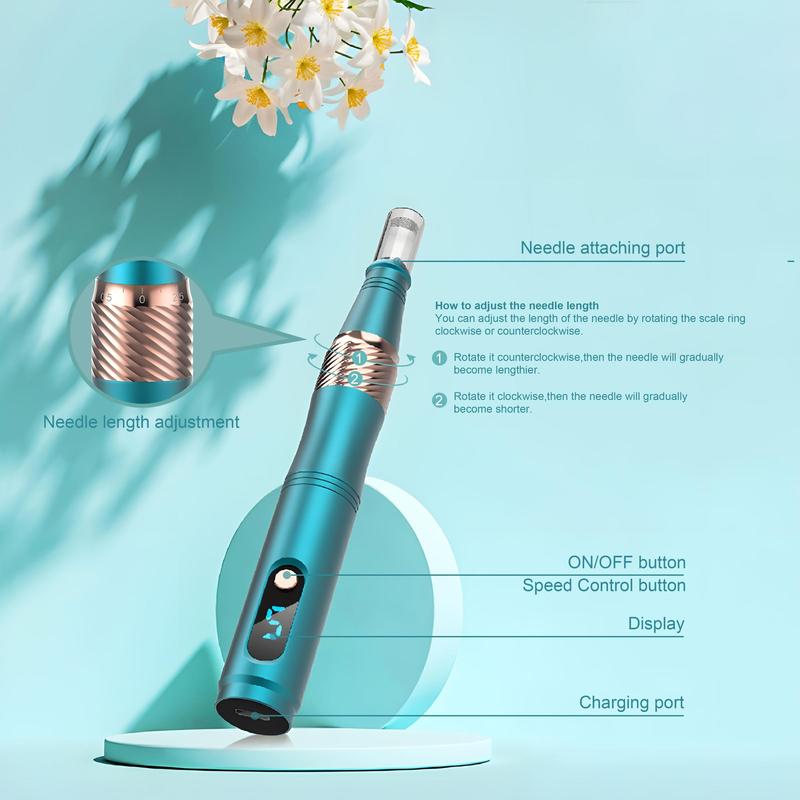 Facial Micro-needle Pen, 1 Box Facial Massage Pen with Four Replaceable Disposable Microcrystal Heads, Skincare Machine, Beauty Instrument