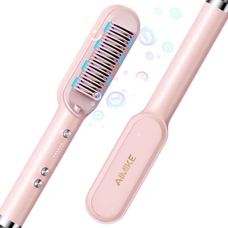 AIMIKE S10 Ionic Hair Straightener Comb-Pink Comfort