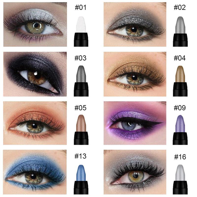 Long Lasting Eyeshadow Stick, 8 Counts set Glitter Liquid Eye Shadow Pen, High Pigmented Eye Shadow Pen, Suitable for All Styles and Occasions