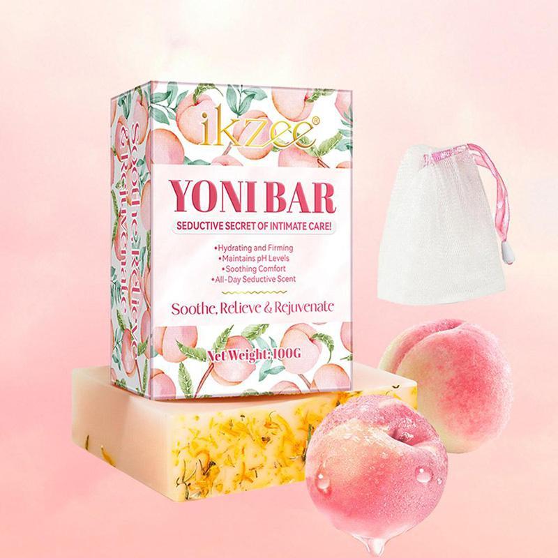 Peach Flavor Skincare Soap Bar, 1 2 3 Boxes Moisturizing Body Care Soap with Random Color Foaming Net, Gentle Care Soap for Women