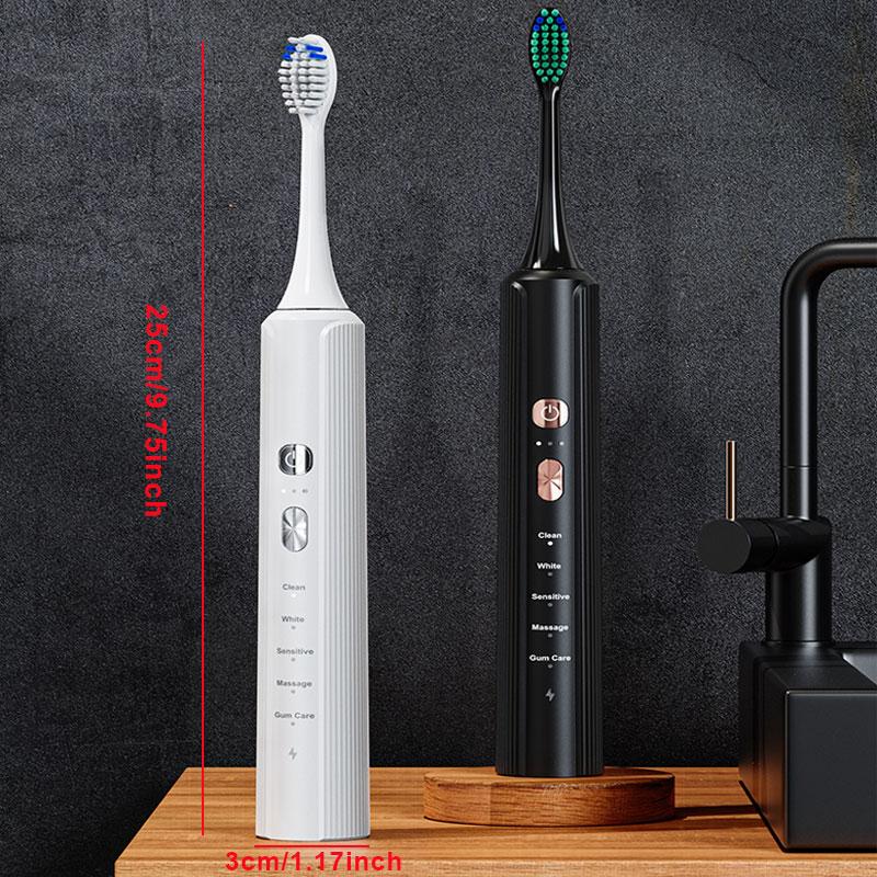 Sonic Electric Toothbrush for Adults with 6 Brush Heads, Electric Toothbrush with 42000 VPM Deep Clean 5 Modes,  with Bracket Rechargeable Toothbrushes Fast Charge 2-3 Hours Last 90 Days, IPX7 Waterproof for Use In The Shower