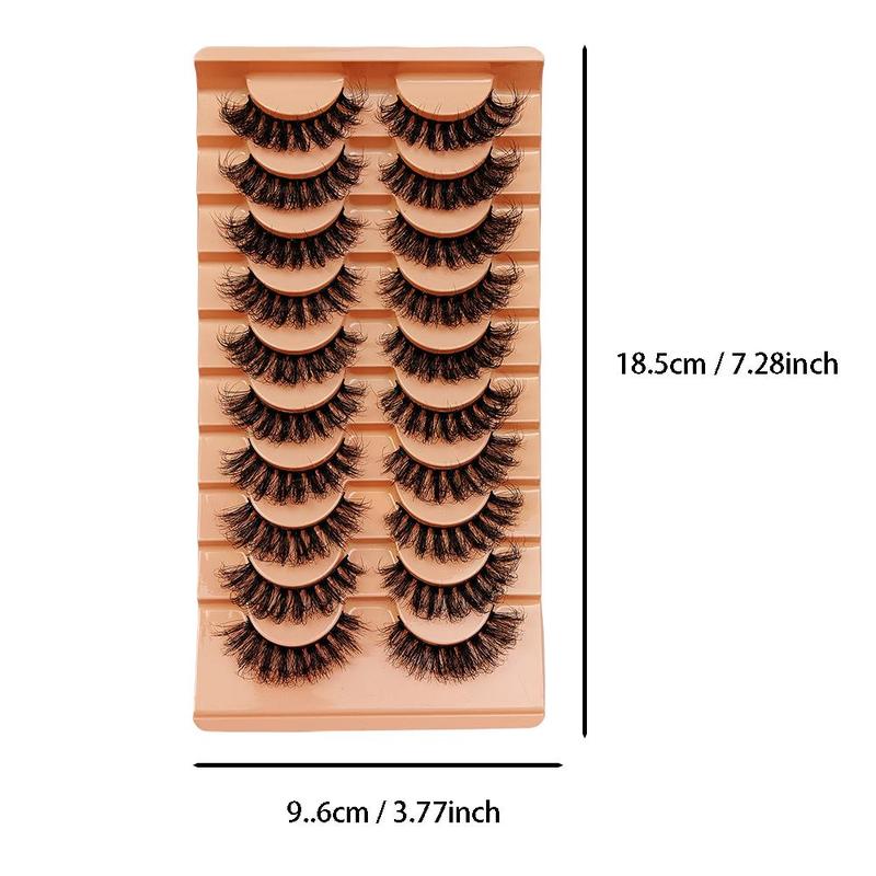 Thick and Soft False Eyelashes, 10 Pairs Fluffy Natural Curling Fake Eye Lashes, Eye Makeup Enhancement False Eyelashes for Lashes Extensions, Christmas Gift