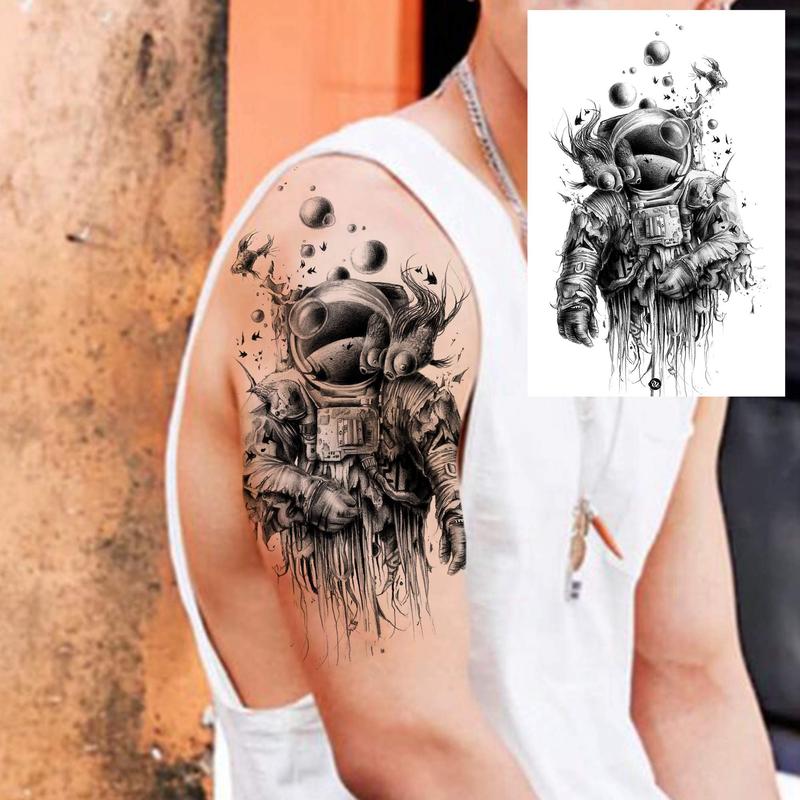 Planet Themed Temporary Tattoo Stickers, 6 Sheets Creative Fake Tattoo Sticker, Body Art Decoration for Men & Women