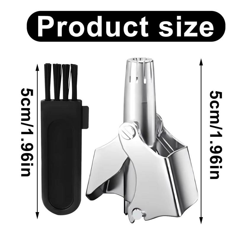 Portable Manual Nose Hair Trimmer, Stainless Steel Nose Hair Clipper with Cleaning Brush, Nose Hair Trimming Tool for Men & Women