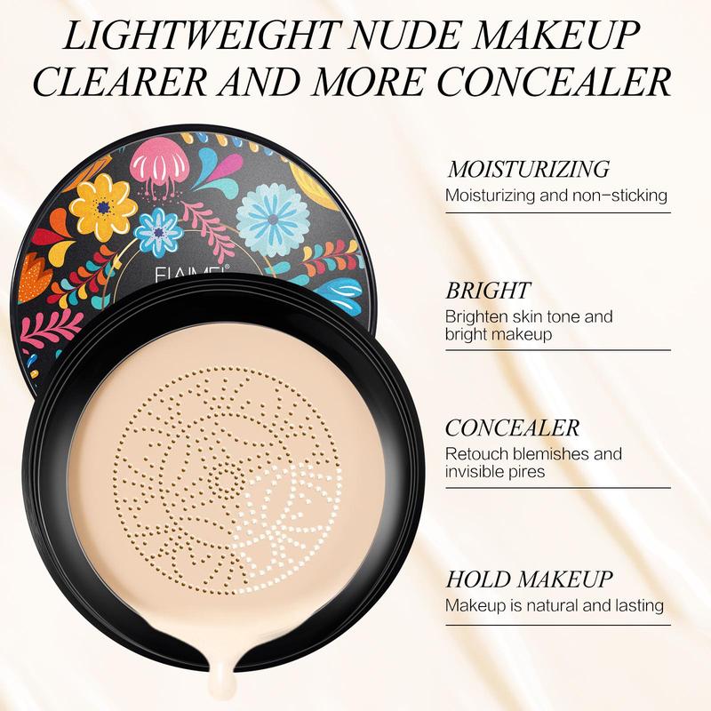 Mushroom Head Air Cushion CC Cream, Long Lasting Moisturizing Foundation, Lightweight Concealer Foundation, Full Coverage Flawless Makeup Cream