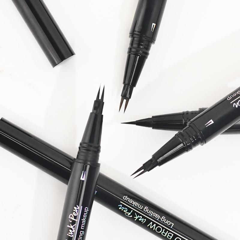 Curved Eyebrow Pen - Eyebrow Pencil Magical 2-in-1 Dual-Ended Eye Brow Pencils Create Natural Hair-Like Brows, Last All-Day