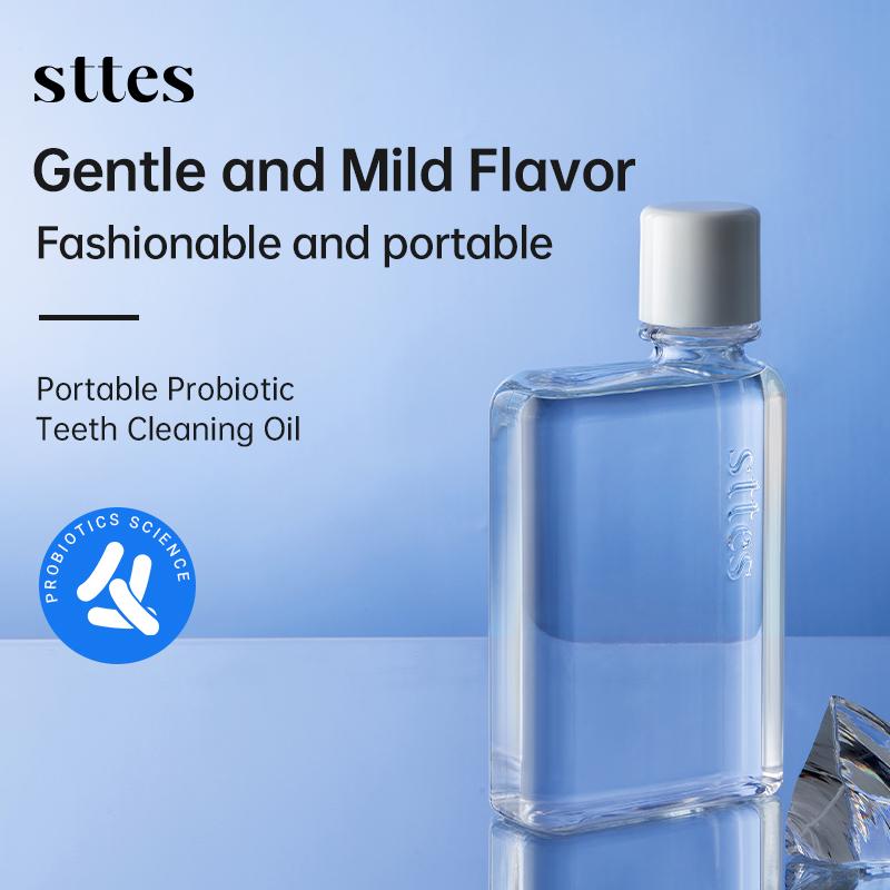 Sttes coconut oil mouthwash oil: rich in vitamins and pure peppermint essential oil, fresh breath, protect teeth and gum health 195ML