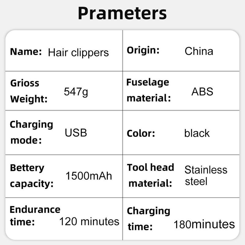 Cordless Hair Trimmer, 1 Box Rechargeable Lithium Battery Haircutting Kit with Digital Display, Professional Haircutting Kit for Grooming, Christmas Gift