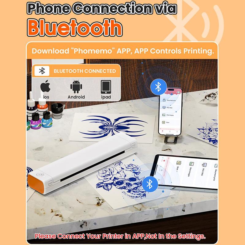 Phomemo [AI] Tattoo Stencil Printer for Tattoo Beginners, Bluetooth Thermal Tattoo Printer Compatible with Phones and Computers, Perfect Choice for Chrismas Lightweight Gifts