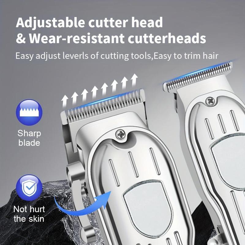 4 in 1 Hair Cutting Kit, 1 Set Professional Hair Clippers & Shaver with Digital Display, Cordless Beard Trimming Tool for Men, Rechargeable Hair Grooming Set, Trimmer Set, Christmas Gift, Stocking Fillers, Winter & New Year Gift