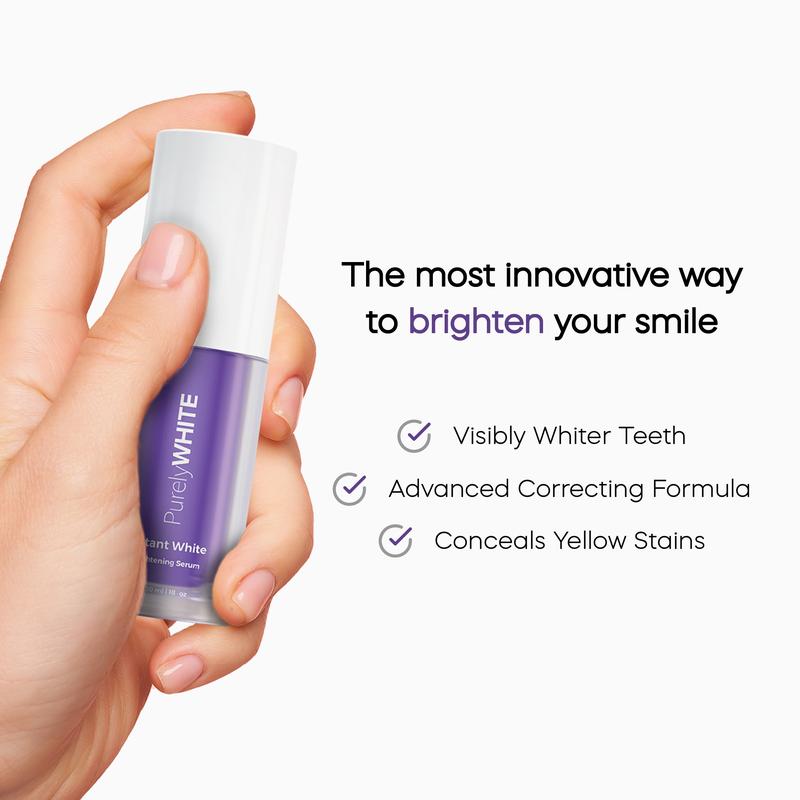 PurelyWHITE | Advanced Brightening Serum | Instant Whitening, Colour Corrector, Purple Toothpaste