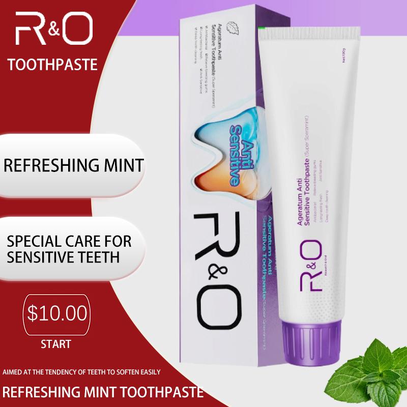 R&OFresh Mint Toothpaste 100g tube, helps with soft and sour teeth, oral sensitivity, balancing the oral flora and keeping breath fresh for along time