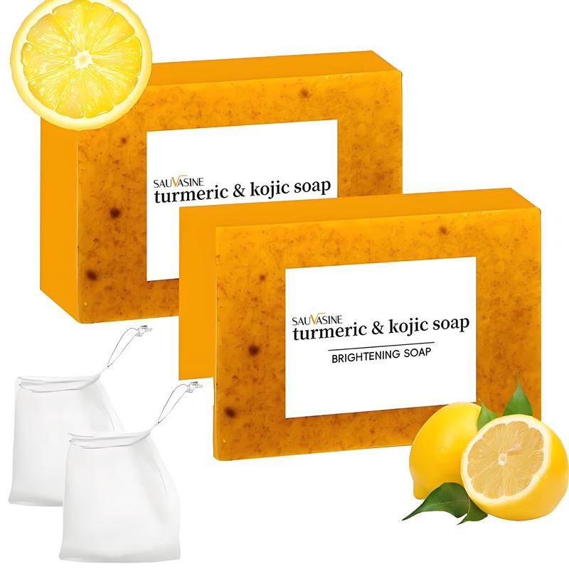 Turmeric Kojic Soap Bar, 3 Counts set Deep Cleansing Brightening Skin Soap Bar, Moisturizing Body Wash Soap for Women & Men  All Skin Types