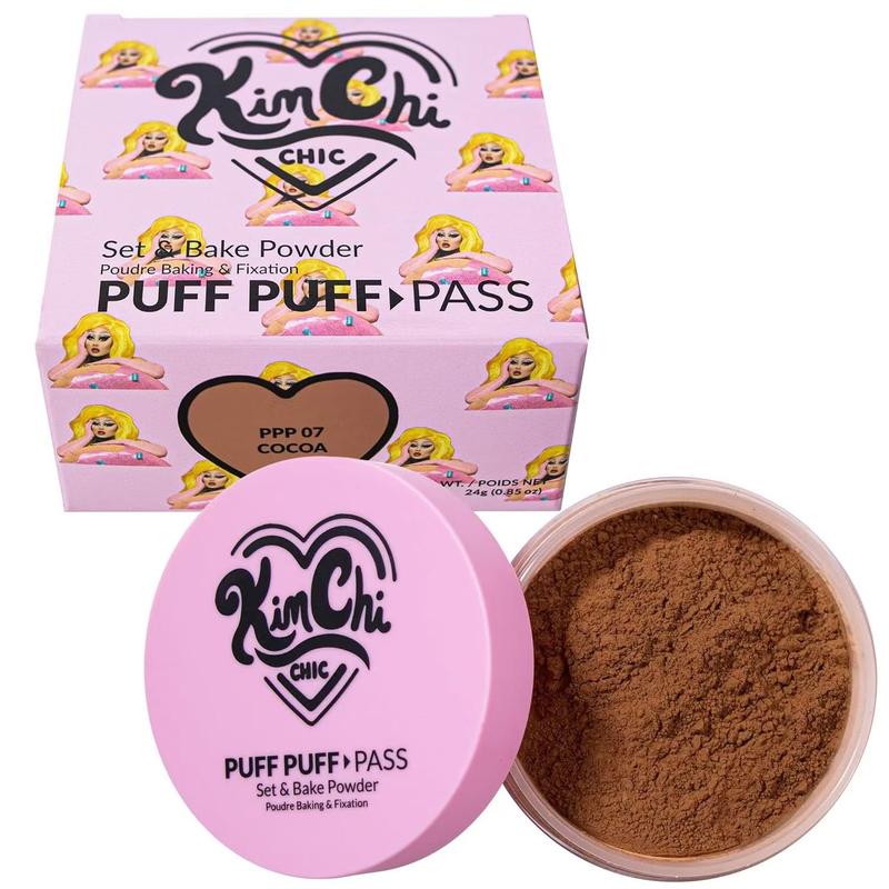 KimChi Chic Puff Puff Pass Set & Bake Powder with Rice Powder & Vitamin-E, Lightweight & Translucent Makeup, Cosmetic Setting Powder - BFCM