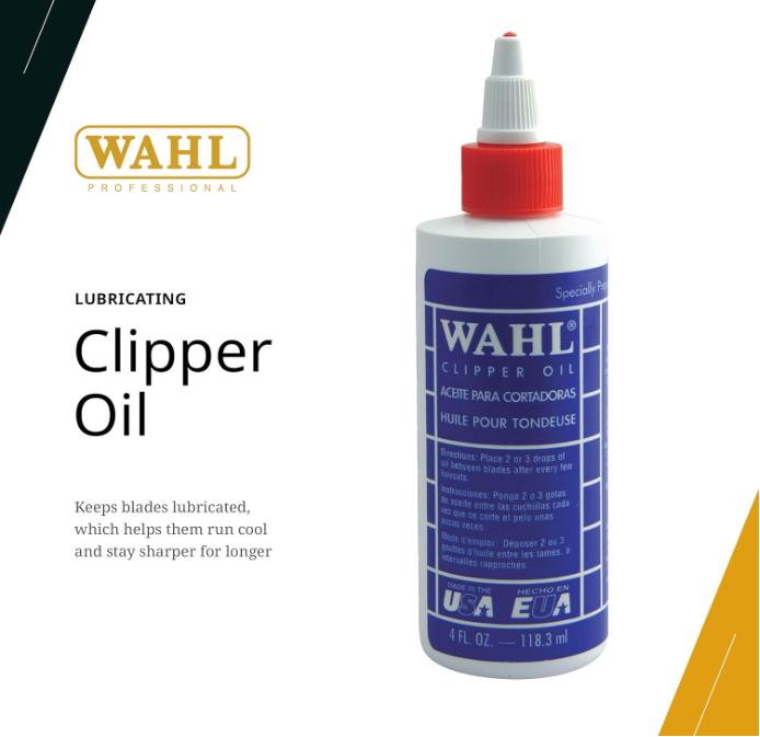 Wahl Professional Clipper Oil,for Clippers, Trimmers, and Blades, Extends Blade Life, Reduces Heat and Friction, 4 Fl Oz