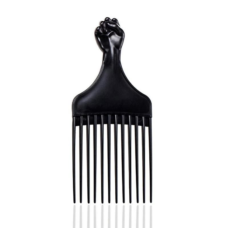 Black Afro Comb, Hair Pick for Curly Hair, Plastic Afro Pick for Women and Men, Detangle Wig Braid Hair Styling Comb, Hair Pick Comb for Styling, Curly Hair Comb…