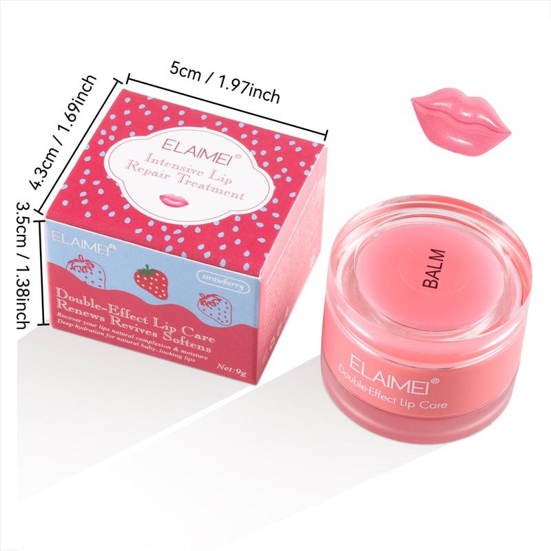 Strawberry & Peach Flavor Lip Care, 2 Counts set Moisturizing & Exfoliating Lip Mask, Hydrating Lip Care Product for Women & Girls