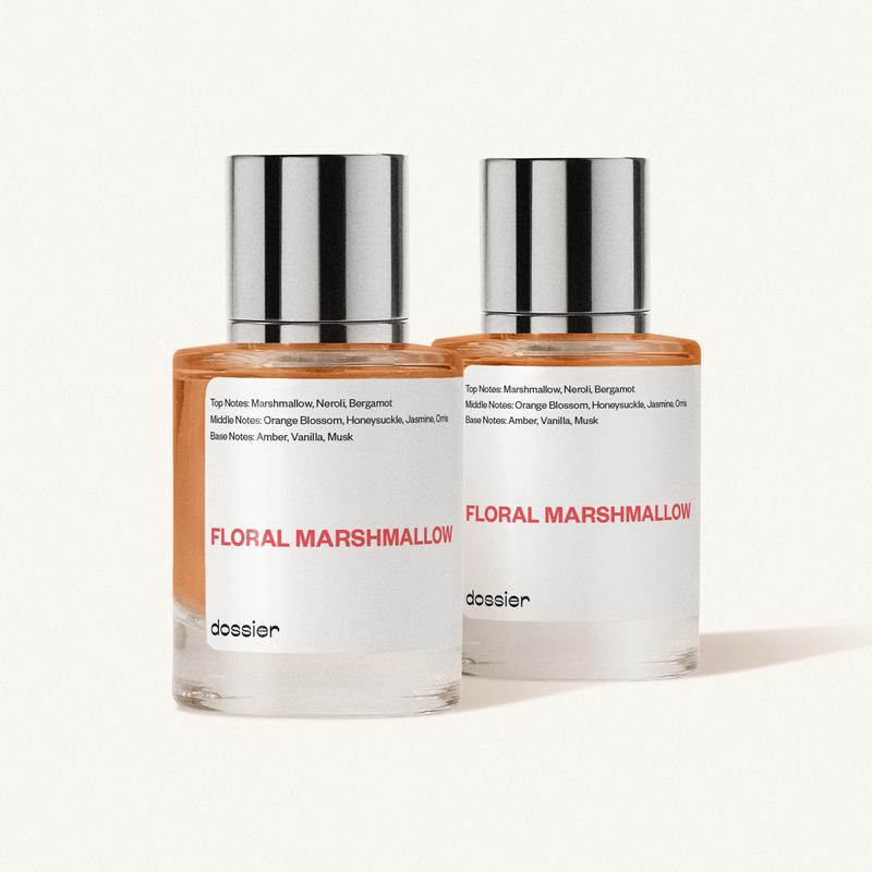 Floral Marshmallow, Dossier, Women Perfume, 50ml-100ml-150ml, Eau de Parfum, Marshmallow, Neroli, Bergamot, Orange Blossom, Honeysuckle, Jasmine, Orris, Amber, Vanilla, Musk