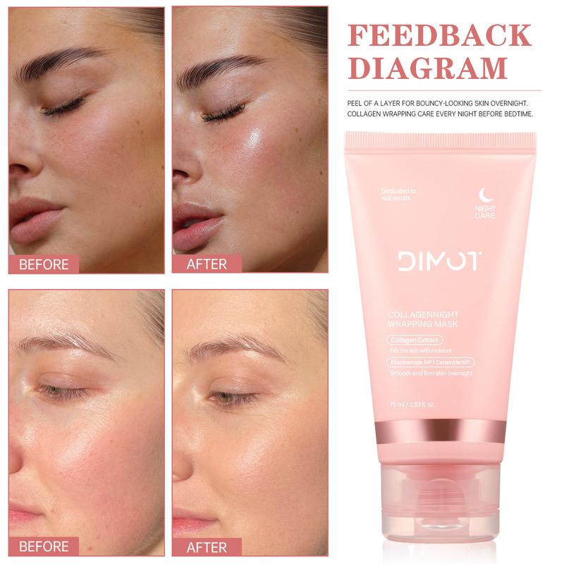 Collagen Night Wrapping Mask, Sleep, Shed and Glow, Elasticity Collagen Overnight Wrapping Peel Off Facial Mask Pack & Hydration Care, Korean Skin Care, Elasticity & Hydration Care, Reduces Sagging & Dullness Glow Boost, Comfort Skincare Products