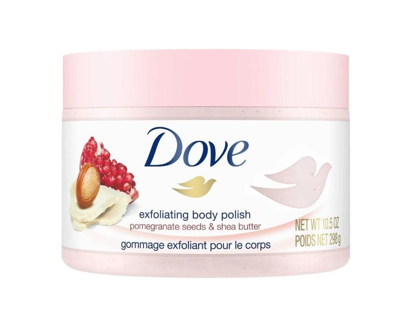 Dove Exfoliating Body Polish Pomegranate Seeds and Shea Butter Body Scrub All Skin Type, 10.5 oz