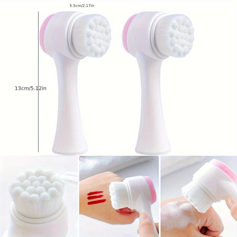 Double-ended Jade Roller & Gua Sha and Facial Massager Tool & Manual Face Washing Brush, 4 Counts set Face Massage Tool for Daily, Handheld Skincare Tools for Women