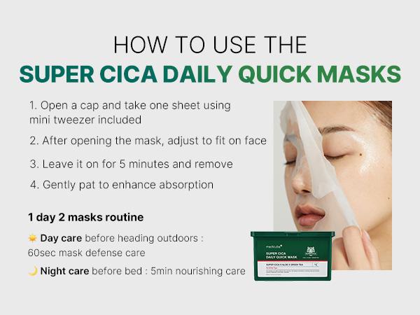 [Medicube Official] Super Cica Daily Quick Facial Masks (30 Sheets) - 60-Second Soothing & Hydrating Facial Mask with 88% Cica, Instant Cooling & Moisturization - 100% Vegan Certified, Korean Skincare