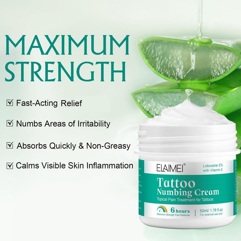 Long Lasting Tattoo Numbing Cream, Moisturizing and Smoothing Tattoo Cream, Body Care Product for Men & Women, Professional Tattoo Accessories