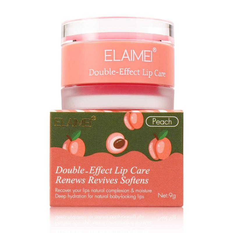 Strawberry & Peach Flavor Lip Care, 2 Counts set Moisturizing & Exfoliating Lip Mask, Hydrating Lip Care Product for Women & Girls