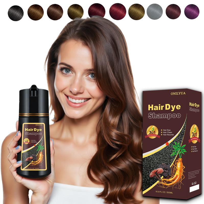 Instant coffee hair dye shampoo , women men root touch up 4 weeks, simpler bubble hair color shampoo - multi-use, colors in 15 minutes,hair growth ion hair dye